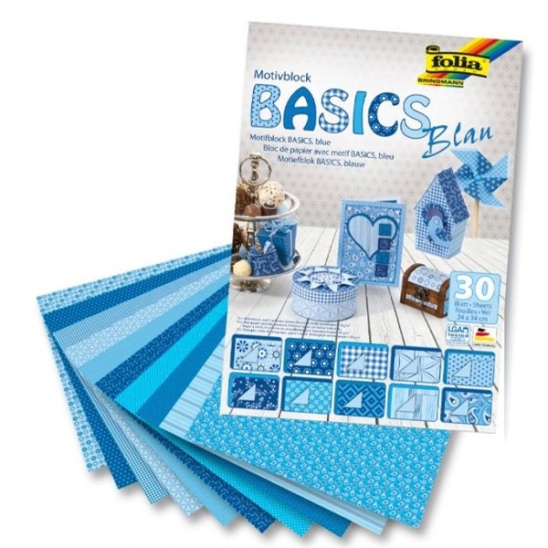 Motiivkartong Basics SININE, 24x34cm, 30 lehte/pk