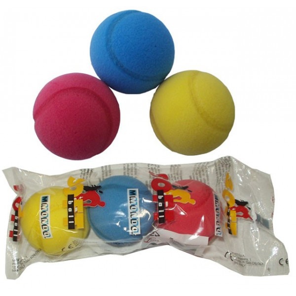 Tennisepallid 3 tk pehmed 70 mm