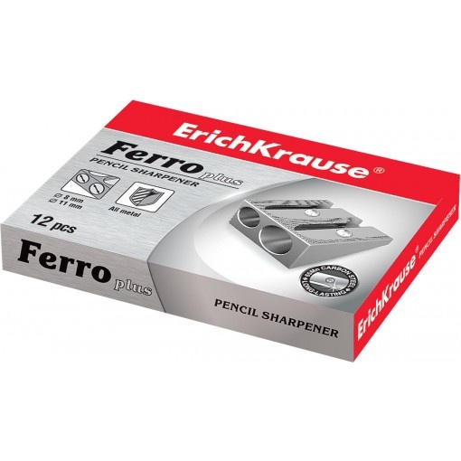 Pliiatsiteritaja FERRO PLUS, metall, 2 auguga 
