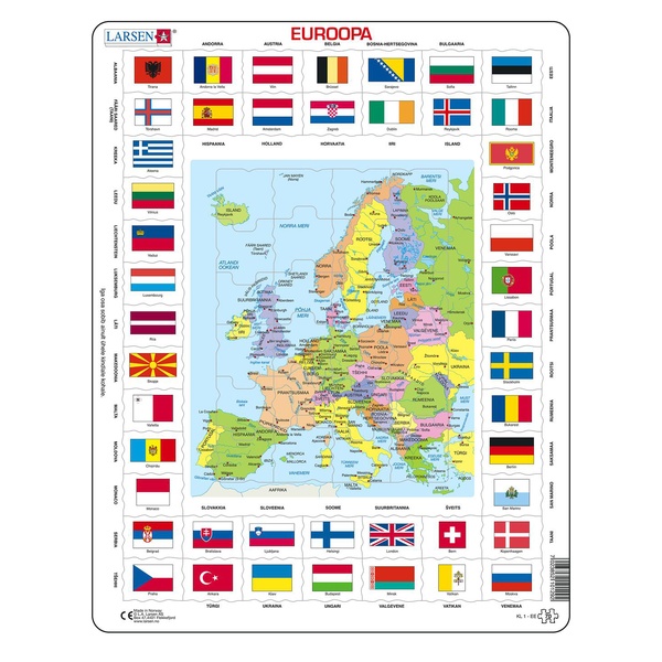 Larsen pusle Euroopa kaart+lipud