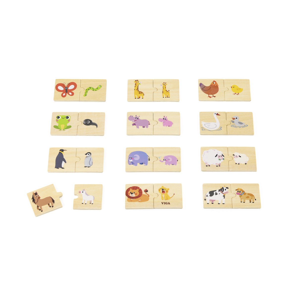 Viga Toys 2-osaline puidust pusle emad ja pojad