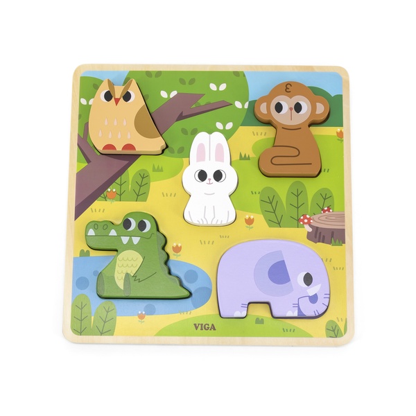 Viga Toys taktikaline pusle METSLOOMAD image 1