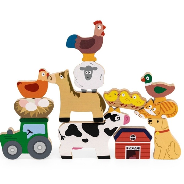 Viga Toys puidust virnastamismäng Talu image 4