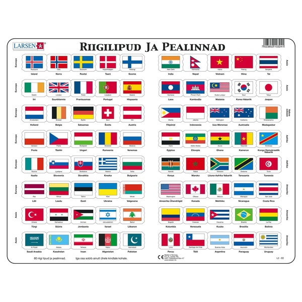 Larsen pusle Riigilipud ja pealinnad