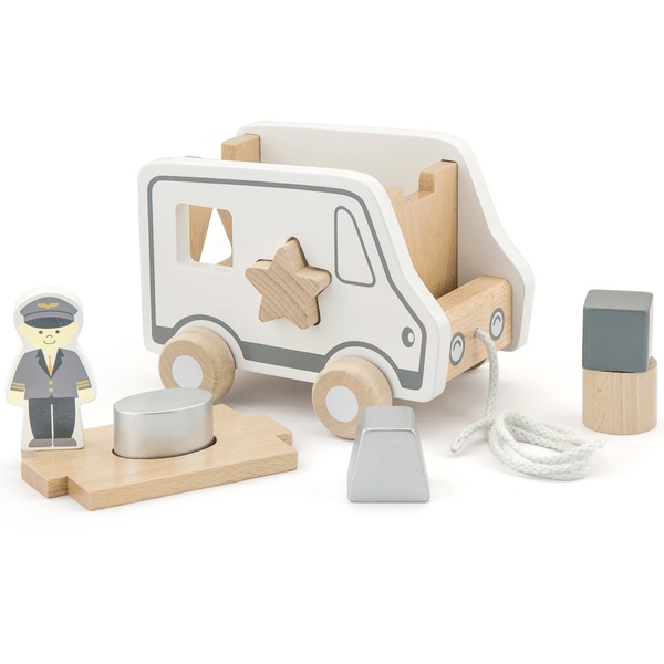 Viga Toys puidust veetav auto kujunditega image 2