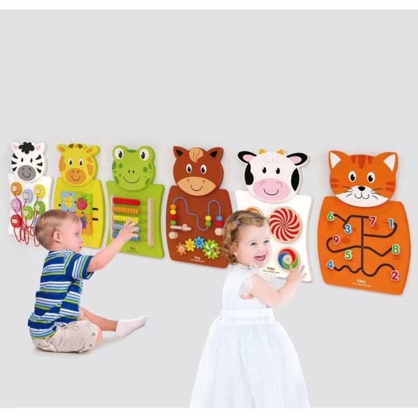 Viga Toys puidust tegevustahvel SEBRA image 3