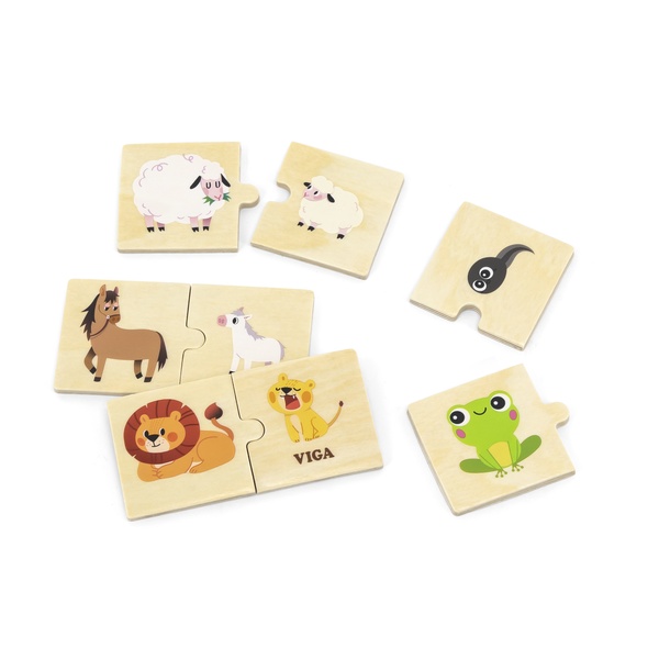 Viga Toys 2-osaline puidust pusle emad ja pojad image 2