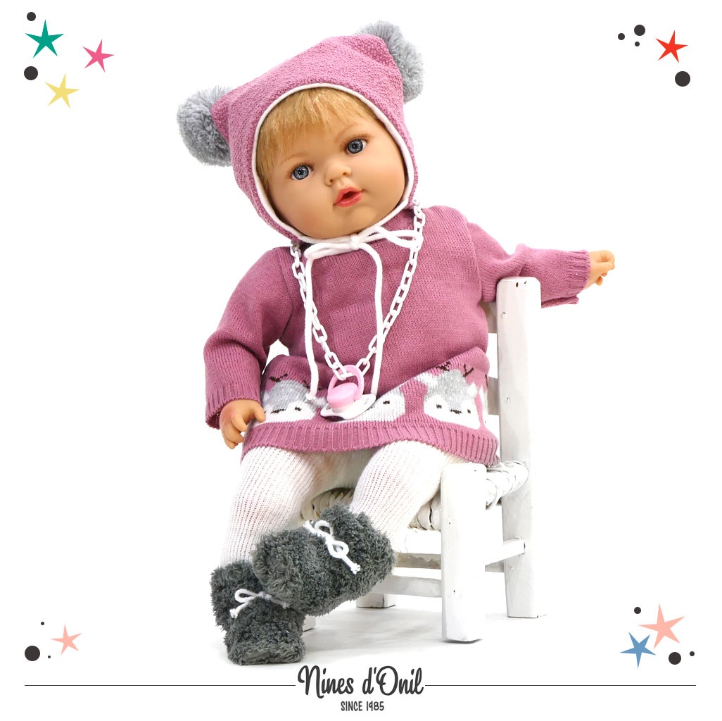 Nukk TITA WINTER heledate juustega, 45 cm