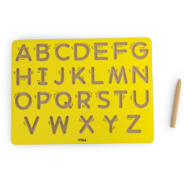 Viga Toys puidust kirjutustahvel "Suurtähed" image 1