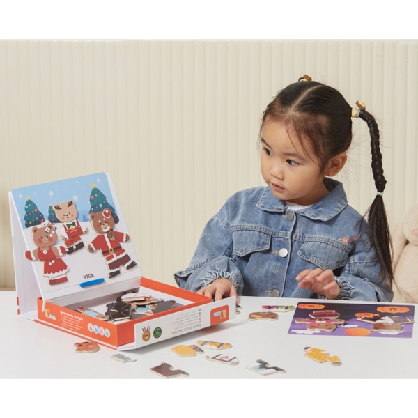 Viga Toys Puidust karupere riietamise mäng image 4