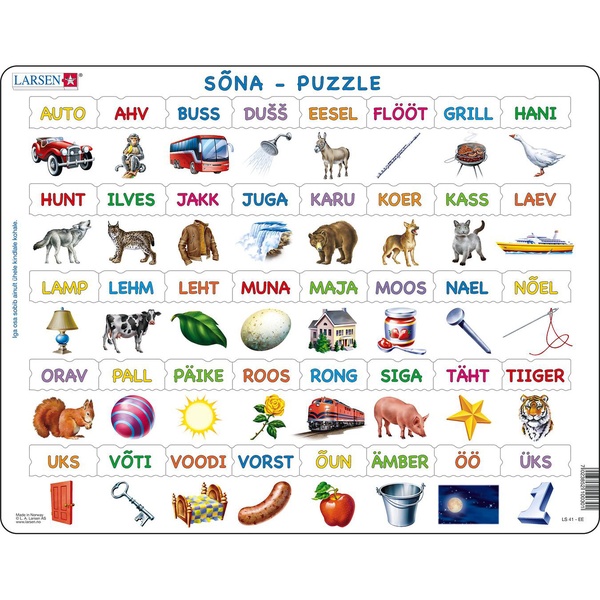 Larsen pusle Õpime lugema 40 sõna