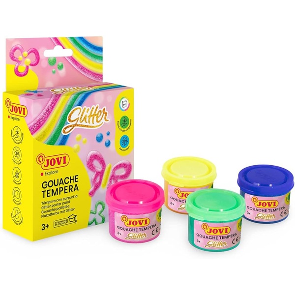 Guaššvärvide komplekt JOVI 4 * 35 ml sädelevad